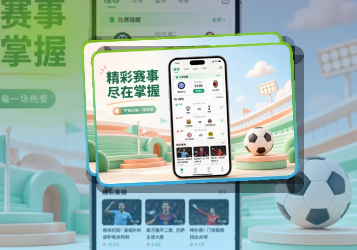 开云 杂志式App介绍 · 官方赛事App · 关注比赛回访更快界面展示